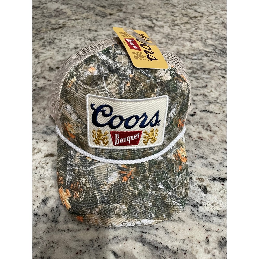 Coors Banquet Camo Trucker Hat Mad Engine Mesh Snapback Rope Cap New With Tags